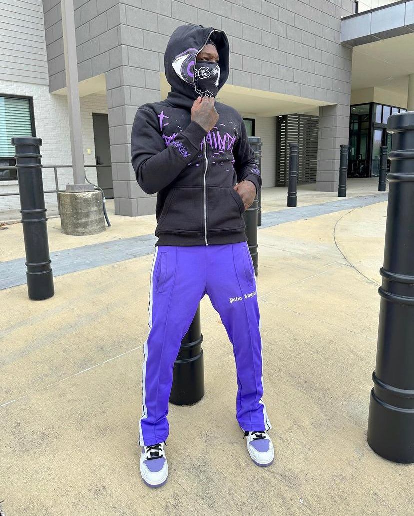 Free Minds Full Zip Up Black and Purple