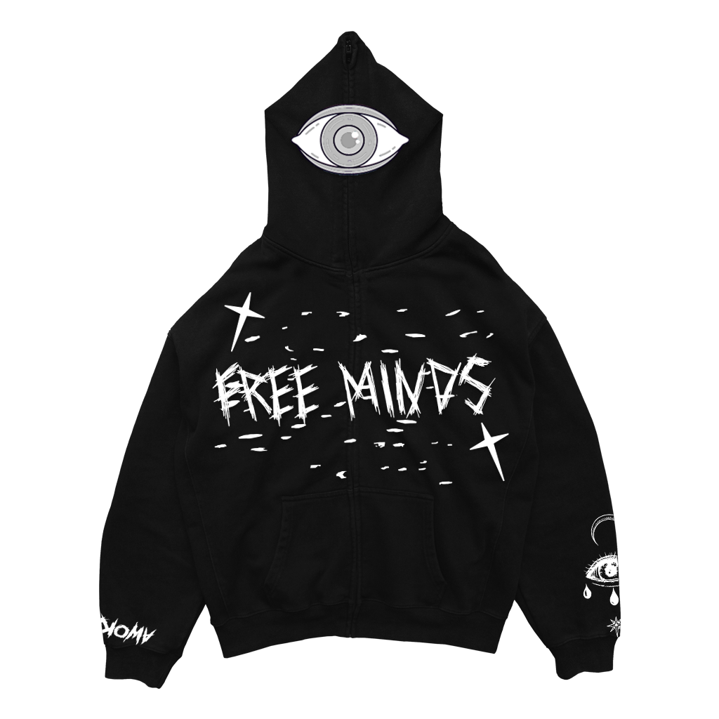 Free Minds Full Zip Black and White