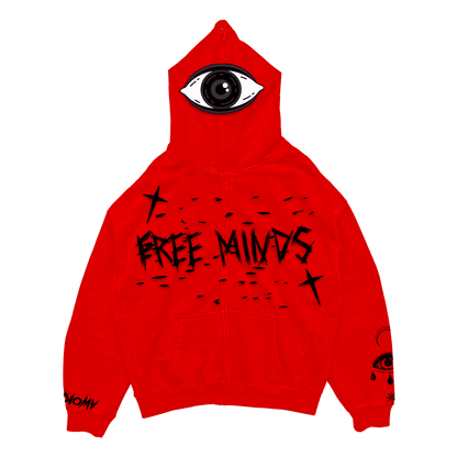 Free Minds Full Zip Up Red